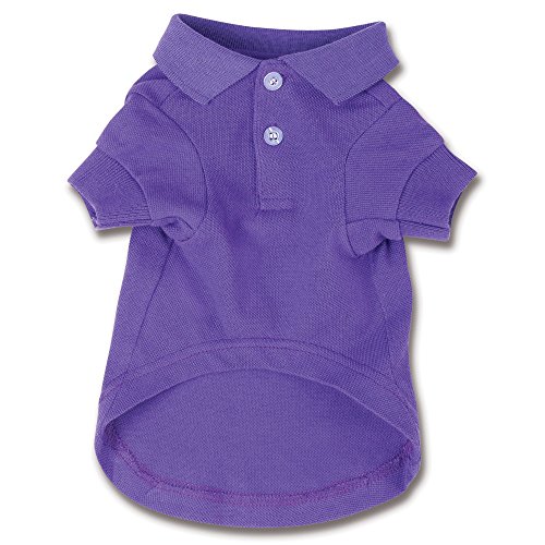 Zack & Zoey Cotton Polo Shirt for Dogs, 8" X-Small, Ultra Violet