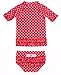 RuffleButts® Infant / Toddler Girls Polka Dot Ruffled Rash Guard Bikini