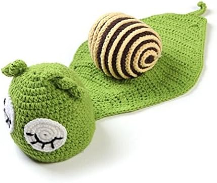Photography Props Costume Baby Cute Green Snail Crochet Knitted Costume