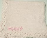 Knitted on Hand Knitting Machine Baby Pink Chenille Hand Crochet Finished with Pink Rayon Chenille Infant Girls Large Blanket Size 32 By 45 Inches Trimmed with Pink Name or Initials up to Five Letters