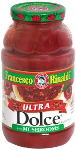 Francesco Rinaldi Ultra Dolce Pasta Sauce with Mushrooms 24 Oz (Pack of 12)