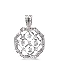 14K White Gold Diamond Dashing Diamonds Pendant (chain NOT included)