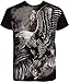 Sakkas Flying Eagle Metallic Silver Embossed Cotton Mens Fashion T-Shirt