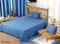 Rajput 100% Cotton Ribbed Throw Blue, 90 x 100 Inches