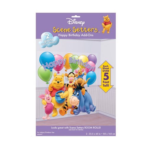Childrens Toyshop  Toys : Disney's Winnie The Pooh Happy Birthday Scene Setter (2 pieces)