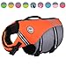 Vivaglory New Sports Style Ripstop Dog Life Jacket with Superior Buoyancy & Rescue Handle, Bright Orange, M