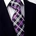 S14 Shlax&Wing Extra Long Size Checked Purple Mens Neckties Ties Silk