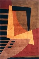 Hot Sale Momeni New Wave Chinese Hand Tufted 5'-3"-by-8'-0" Wool Rug NW-22 POM, Pomegranate