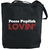 Canvas Tote Bag Black " Pecos Pupfish Lovin " Animals