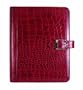 Day-Timer Recycled Faux Croc Bonded Leather Organizer, Snap Tab, Desk Size, 7.75 x 9.5 Inches, Red (D44413)
