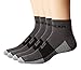 MudGear Quarter Crew Trail Socks, Blister-Resistant, Sweat-Resistant & Quick-Drying for Running, Hiking & Cycling, Non-Slip, Breathable, Cushioned Footbed, Made in USA, 2-Pack, Small, Gray/Black