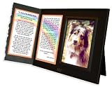 Rainbow Bridge Poem Pet Memorial Keepsake Picture Frame and Pet Loss Sympathy Gift, Black with Foil Accent