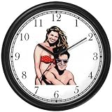 51rKcLRnbaL. SL160  Romantic Couple   Man and Woman in Swim Suits Wall Clock by WatchBuddy Timepieces (Black Frame)