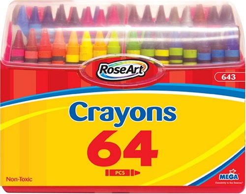 Childrens Toyshop  Toys : RAI643 Crayons,Reusable,Plastic Case,w/Sharpener,Nontoxic,64/BX,Ast