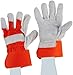 West Chester 75525 Split Cowhide Palm Gloves-X-Large, Double Leather, Shirred Elastic Wrist, Wing Thumb