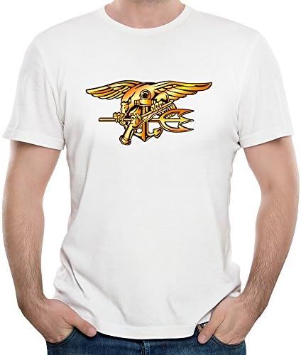Zcycll Men's United States Navy Seals Never Quit White XX-Large T-shirt