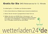 1 Jahres-Abonement für Gratis-SMS mit Wetterinformationen