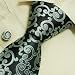Black Pattern Designer Ties for Men Silver Paisleys Discount Gifts Discount Silk Neck Tie Cufflinks Set 6617