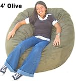 4' Ft. Olive Sac Foof Bean Bag Chair Love Seat