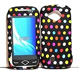 Rainbow Polka Dot Rubberized Snap on Hard Protective Cover Case for Samsung ....