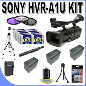 Sony Professional HVR-A1U Camcorder + 3 Extended Life Batteries + Ac/Dc Charger + 3 Piece Multicoated Filter Kit + 10 Dv Tapes + Shock Proof Deluxe Case + Full Size Tripod + Master Works Producing DVD + Accessory Saver Kit & More!!!