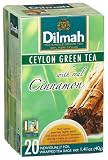 Dilmah Ceylon Green Tea with Cinnamon, 20-Count Individually Foil Wrapped Teabags (Pack of 6)
