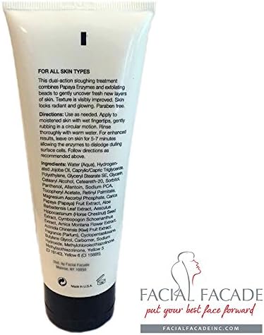 Best Facial Scrub to Exfoliate Your Face From Facial Facade . It Is Paraben Free , And Has Papaya Enzymes . Improve Your Skin Texture Today, and Look Radiant and Glowing . 4 Fluid Oz. Tube