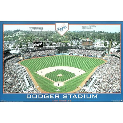Dodger Stadium Gameday Poster - Los Angeles Dodgers Baseball Poster Print, 34x22