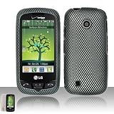 Carbon Fiber Design Rubber Touch Snap-On 2pcs Phone Protector Hard Cover Case for Lg Cosmos Touch VN270