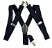 Moda Di Raza, Suspenders for Men, Y Type 1.25 inch, Mens Suspenders, Heavy Duty Suspender with Clips, Navy Suspender Men