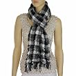 Gorgeous Ruche Pleat Crumple Plaid Pattern Scarf