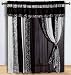Black & White Micro Fur Zebra with Giraffe Design Window Curtain / Drape Set with Sheer Backing