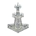 Elegant Lighting 8032G32C/RC Royal Cut Clear Crystal Victoria 18-Light, Three-Tier Crystal Chandelier, 32" x 43", Finished In Chrome with Clear Crystals