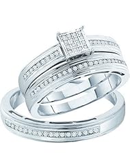 0.25CTW DIAMOND MICRO PAVE TRIO SET