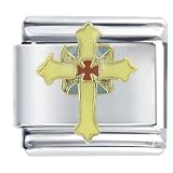 Ornate Cross Religious Italian Charms Bracelet Link