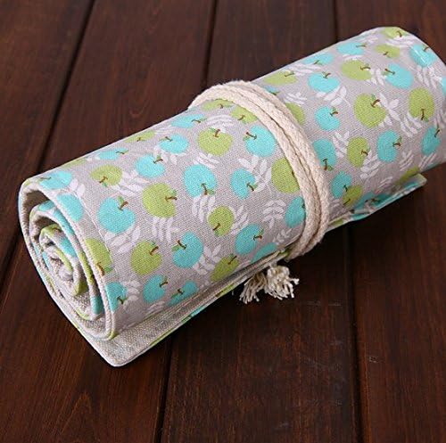 ONOR Special Canvas Roll up Pencil Wrap Holder Case for 36 Colored Pencil/ Pencils/Artists(36 Holes) (Style-4)