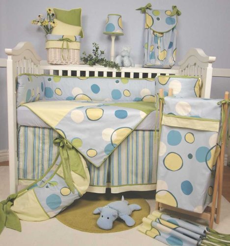 Bubbles Blue 4 Piece Crib Bedding Set by Brandee Danielle