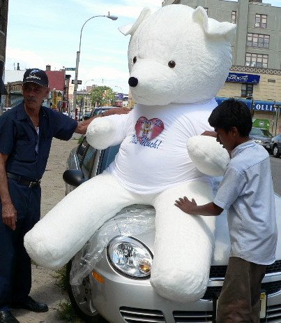 51rLLrR1LLL GIANT TEDDY BEAR   8 FEET TALL! THE BIGGEST BEAR IN THE WORLD   WEARS AN ENORMOUS T SHIRT THAT IS IMPRINTED WITH: I LOVE YOU THIS MUCH!   ENORMOUS STUFFED PLUSH BEAR   GREAT FOR VALENTINES DAY... OR ANY DAY   AMERICAN MADE IN THE USA AMERICA