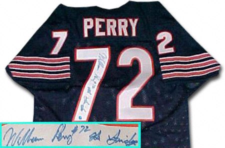William Perry Chicago Bears Autographed Throwback Jersey with The Fridge Inscription