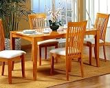 Contemporary Rectangular Maple Finish Wood Dining Table