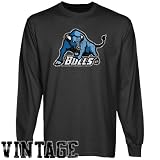 Buffalo Bulls Charcoal Distressed Logo Vintage Long Sleeve T-shirt