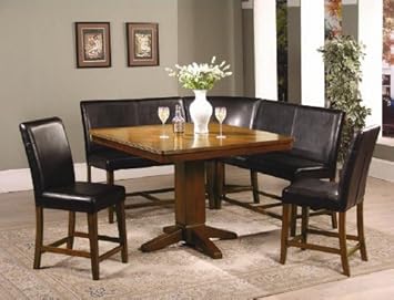 6 Pc Counter Height Square Pedestal Dining Set,FurnitureMaxx,P1817-6PC