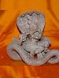 Victorious Lord Krishna Statue Covered By Three Headed Cobra Altar Murti Stone Sculpture 12"