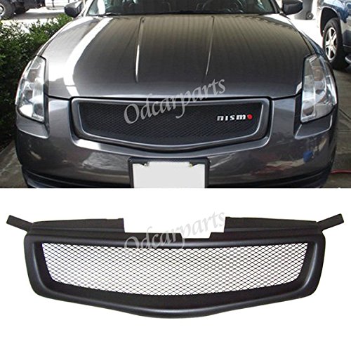 VioGi Fit: 04-06 Nissan Maxima 1pc Black Coated Finish ABS Plastic JDM Sport Mesh Style Badgeless Front Grille