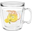 Swirls Lemonade 12 oz Insulated Coffee Mug, Clear