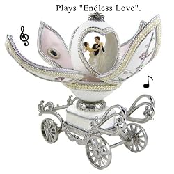Wedding Carriage Musical Box - Genuine Goose Egg - Plays "Endless Love" FREE SHIP!