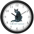 Black Cat Cartoon or Comic - JP Animal Wall Clock by WatchBuddy Timepieces (Slate Blue Frame)