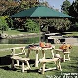 Kitchen & Housewares : Rustic Natural Cedar ROUND UMBRELLA TABLE 48 Inch X 28 Inch - 13A