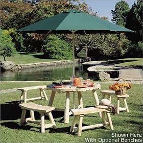 Rustic Natural Cedar ROUND UMBRELLA TABLE 48 Inch X 28 Inch - 13A by Bar Stools