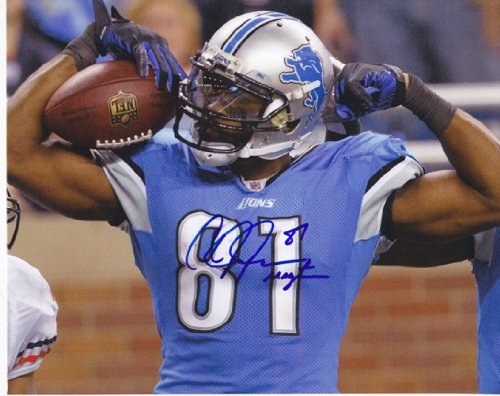 Calvin Johnson Autographed Detroit Lions 8x10 Photo with MEGATRON Inscription